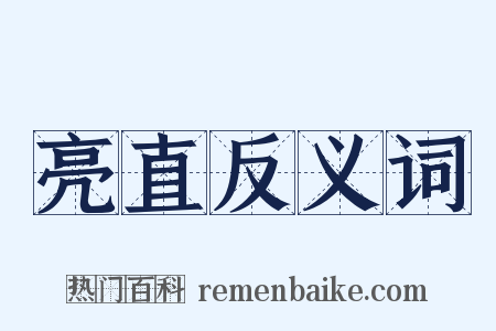 亮直反义词是什么意思的图片